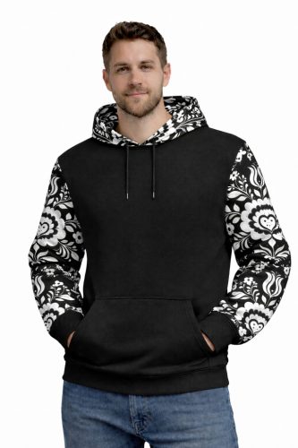 Folk Noir Blackline -Patterned Hood